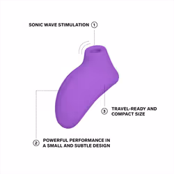 LELO SONA 2 Travel Size Female Vibrator, Mini Vibrator For Women With 12 Pleasure Settings And Sonic Wave Technology, Purple - Purple