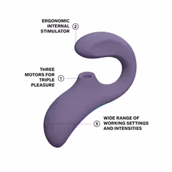 LELO ENIGMA Wave Triple Stimulation Vibrator for Women, Clit Vibrator and G-spot Vibrator With WaveMotion Technology and 8 Vibrating Pa - Cyber Purple