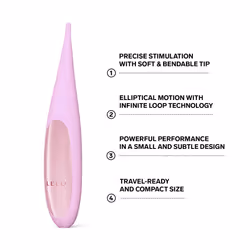 LELO DOT Travel Female Petite Clitoral Vibrator, Mini Vibrator With Figure Eight Motion, Discreet Vibrator with 8 Pleasure Settings, Thin Vibra - Pink