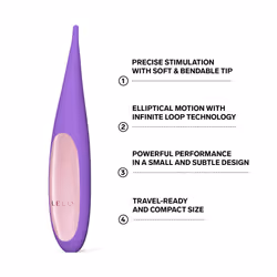 LELO DOT Travel Female Petite Clitoral Vibrator, Mini Vibrator With Figure Eight Motion, Discreet Vibrator with 8 Pleasure Settings, Thin Vib - Purple