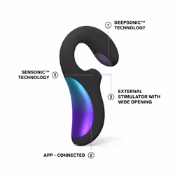 LELO ENIGMA Double Sonic Female Triple Stimulation Massager With Bluetooth App - Black