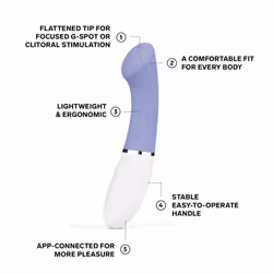 LELO GIGI 3 App-Controlled G-Spot Vibrator for Women with 8 Pleasure Settings, Female Vibrator, Sex Toy, Adult Toy, Plum - Powder Blue