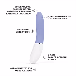 LELO LIV 3 App-Controlled G-Spot Vibrator for Women with 8 Settings, Curved Shape Female Vibrator Sex Toys - Powder Blue