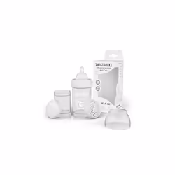 Anti-Colic Baby Bottle with Milk Powder Container and Mixer - 180ml | Medium Flow Silicone Breast-Like Nipple | BPA- Free Bab ...