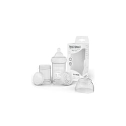 Anti-Colic Baby Bottle with Milk Powder Container and Mixer - 180ml | Medium Flow Silicone Breast-Like Nipple | BPA- Free Baby Milk Bottle | Suitable