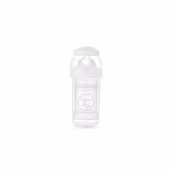 Anti-Colic Baby Bottle with Milk Powder Container and Mixer - 180ml | Medium Flow Silicone Breast-Like Nipple | BPA- Free Baby Milk Bottle | Suitable