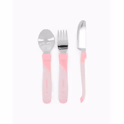 Twistshake Learn Cutlery Stainless, Toddler cutlery set, Pink, Stainless steel, Girl, 1 yr(s), 3 pc(s)