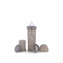 Anti-Colic Baby Bottle with Milk Powder Container and Mixer - 330ml | Fast Flow Silicone Breast-Like Nipple | BPA- Free Baby ...