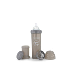 Anti-Colic Baby Bottle with Milk Powder Container and Mixer - 330ml | Fast Flow Silicone Breast-Like Nipple | BPA- Free Baby Milk Bottle | Suitable