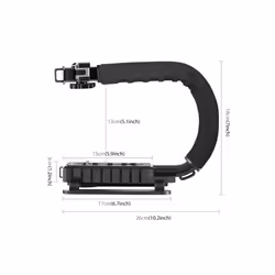 PULUZ U/C Shape Portable Handheld DV Bracket Stabilizer for All SLR Cameras and Home DV Camera