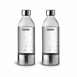 AARKE A1201, Carbonating bottle, Stainless steel, Transparent, PET, Stainless steel, 1000 ml, 2 pc(s), Bisphenol A (BPA)