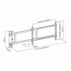 Multibrackets M Motorized Swing Mount X-Large (RF) - Additional view 6