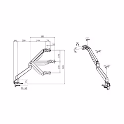 Multibrackets M Gaslift Arm Samsung G7 Single Black - Additional view 6