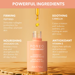 FOREO SUPERCHARGED Overnight Skin Repair Face Oil - Organic Vitamin E Oil with Avocado & Camellia Oil - Nourishing Facial Oil for Radiant  Smooth Skin