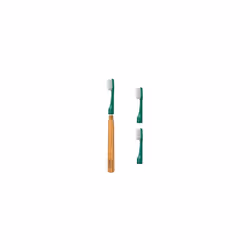 Choice Toothbrush, Soft, Green, 1pc Wooden Handle 3pcs Brush Heads, Soft Bristle Toothbrush, Good for Teeth Cleaning and Plaq ...