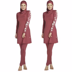 Muslim Lady Modesty Swimwear Swimsuit Full Cover Islamic Beachwear Arab Burkini - blue, 3XL
