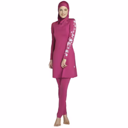 Muslim Lady Modesty Swimwear Swimsuit Full Cover Islamic Beachwear Arab Burkini - blue, 3XL