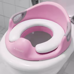 Navaris Potty Training Toilet Seat - Trainer Insert for Toddlers and Children with Padding, Handles, Backrest, Splash Guard, ...
