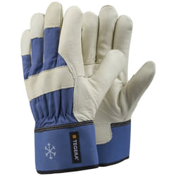 Ejendals TEGERA 206 Workshop gloves Beige, Blue Cotton, Latex, Leather