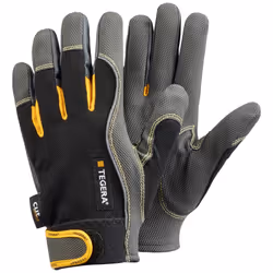 Ejendals TEGERA 9121, Workshop gloves, Black, Grey, Yellow, Adult, Adult, Scratch resistant, Nylon, Polyester, Polyurethane