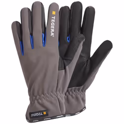 Ejendals TEGERA 414, Workshop gloves, Black, Blue, Grey, Adult, Adult, Scratch resistant, Polyester, Polyurethane