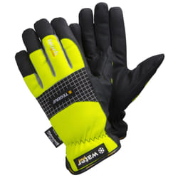 Ejendals TEGERA 9128 Workshop gloves Black, Yellow Faux leather, Polyester 2 pc(s)