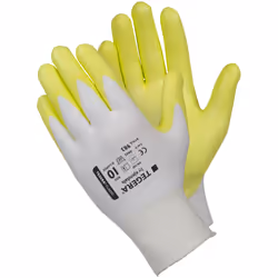 Ejendals TEGERA 983, Workshop gloves, White, Yellow, Adult, Adult, Scratch resistant, Elastane, Polyurethane