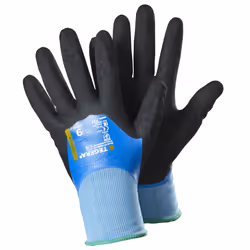Ejendals TEGERA 737, Workshop gloves, Black, Blue, Adult, Adult, Oil resistant, Scratch resistant, Latex, Nitrile foam, Nylon