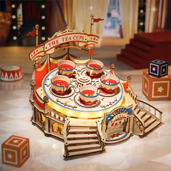 Robotime 3D Wooden Puzle Model Kits for Adults Swivel ,Tilt-A-Whirl