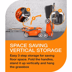 Flymo EasiStore 340R Electric Rotary Lawn Mower - 34 cm Cutting Width, 35 Litre Grass Box, Close Edge Cutting, Rear Roller, Central Height Adjust , - Additional view 5