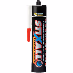 Everbuild Stixall Extreme Power, Building Adhesive and Sealant Hybrid, Crystal Clear, 290 ml