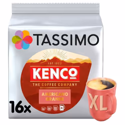 Tassimo Kenco Americano Grande Coffee Pods (Pack of 5, Total 80 Coffee Capsules)