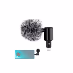 PULUZ USB-C / Type-C Jack Mobile Phone Omnidirectional Condenser Adjustable Microphone, Not for Samsung Series Phones(Black)