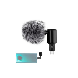PULUZ USB-C / Type-C Jack Mobile Phone Omnidirectional Condenser Adjustable Microphone, Not for Samsung Series Phones(Black)