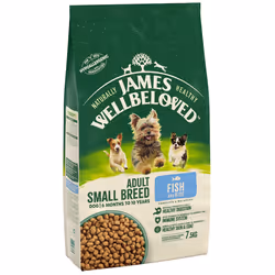 7.5kg James Wellbeloved Natural Small Breed Adult Dry Dog Food Fish & Rice