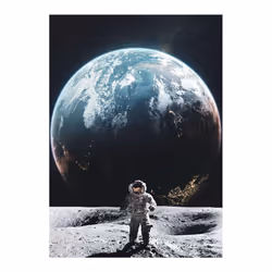 Astronaut Drinking Beer on Moon While Watching Earth Destroy Modern Canvas Painting Posters Prints Living Room Wall Art - mul ...