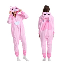 ROYAL WIND Adult Onesie Animal Pajamas Halloween Cosplay Costumes Party Wear Zipper Pink M