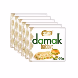 Nestle Damak Baklava White Chocolate With Pistachio 60g (Pack of 6) Dessert Snack
