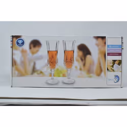 Pack Of 6 Champagne Flutes Glasses Prosecco Elements Romany