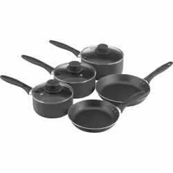 Home 5 Piece Aluminium Pan Set - Black
