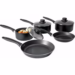 Home 5 Piece Aluminium Pan Set - Black