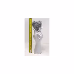 Silver Hand Holding Heart Sparkle Ornament Bling Crushed Diamond Gift