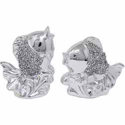 CRYSTALLIZED Crushed Silver Dual Fish StatueCrushed Diamond Gift