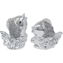CRYSTALLIZED Crushed Silver Dual Fish StatueCrushed Diamond Gift