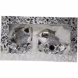 CRYSTALLIZED Crushed Silver Dual Fish StatueCrushed Diamond Gift