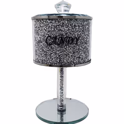 Silver Candy Jar Sparkle Ornament Bling Crushed Diamond Gift