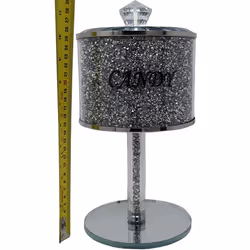 Silver Candy Jar Sparkle Ornament Bling Crushed Diamond Gift