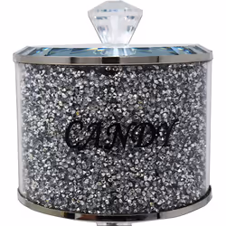 Silver Candy Jar Sparkle Ornament Bling Crushed Diamond Gift