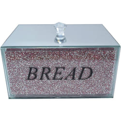 Large Size Silver Crushed Diamond Crystal Mirrored Bread Bin Container