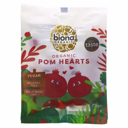Biona Pomegranate Heart Sweets - organic -75g ( pack of 10 )